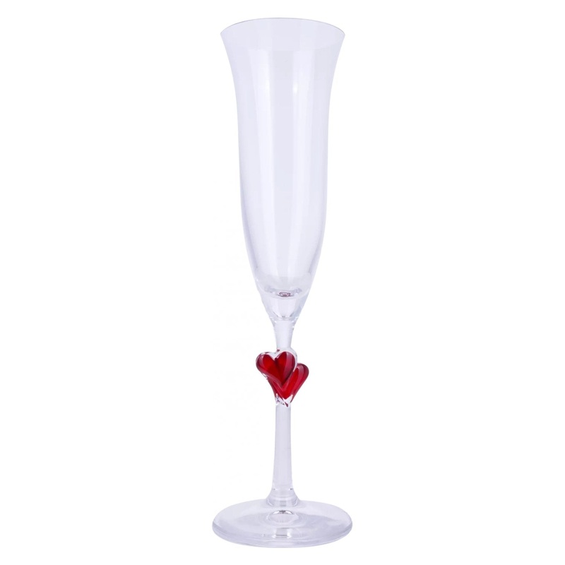 Stoelzle Lausitz L'Amour Rote Herzen Champagnerkelch 17,5 cl [box, 6 pcs]