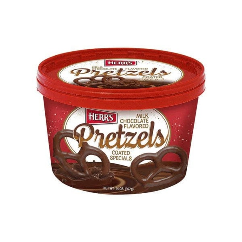 HERRS MILK CHOCOLATE COVERED PRETZELS