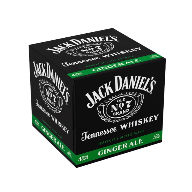 Jack Daniels Tennessee Whiskey & Ginger 12oz 4-Pack Can