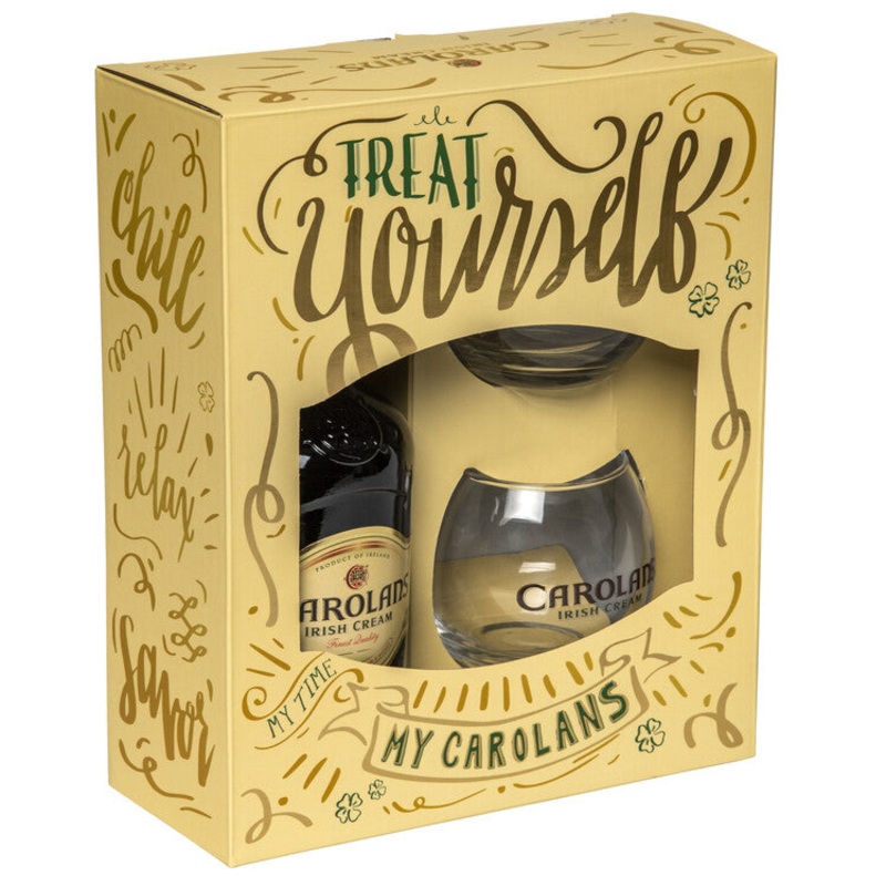 CAROLANS IRISH CREAM 34W/ROCKS GLS