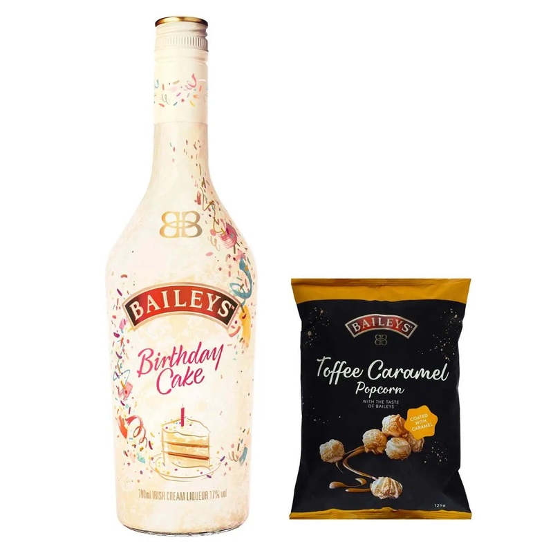 Baileys Birthday Cake & Baileys Toffee Caramel Popcorn Bundle, 70 cl