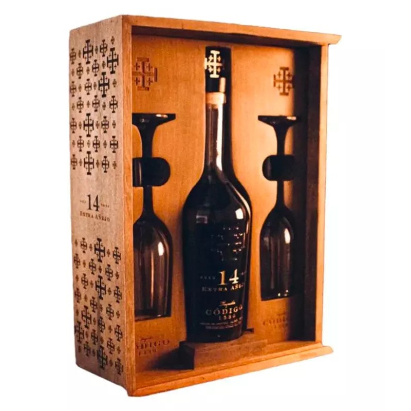Codigo 1530 14 Year Tequila Extra Anejo w/ 2 Flute Glasses