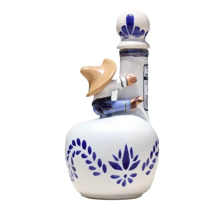 Don Pipocho Ceramic White & Blue Tequila Extra Anejo 750mL