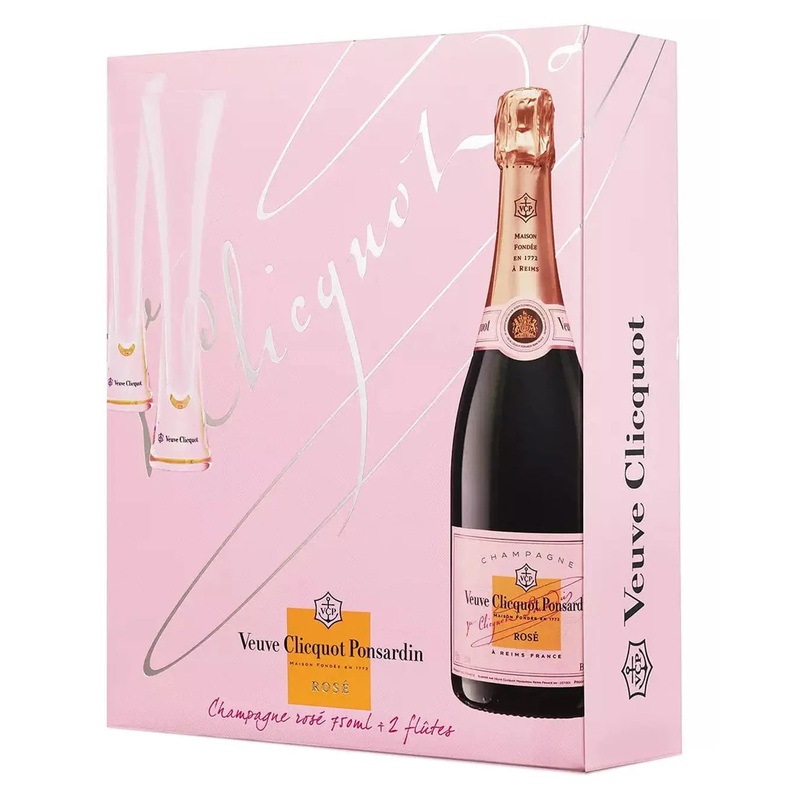 Veuve Clicquot Ros Flute Pack Champagne, 75 cl