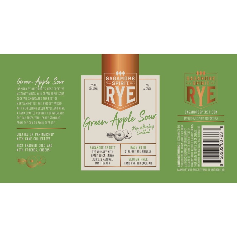 Sagamore Spirit Green Apple Sour Canned Cocktail 4PK
