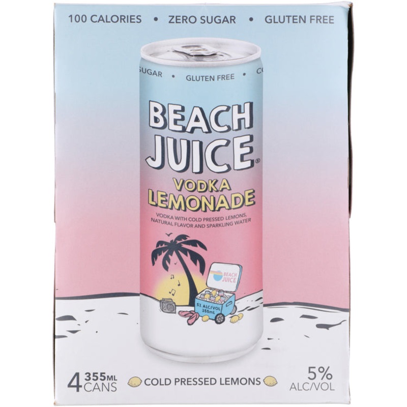 BEACH JUICE CKTL VODKA LEM CAN 4PK