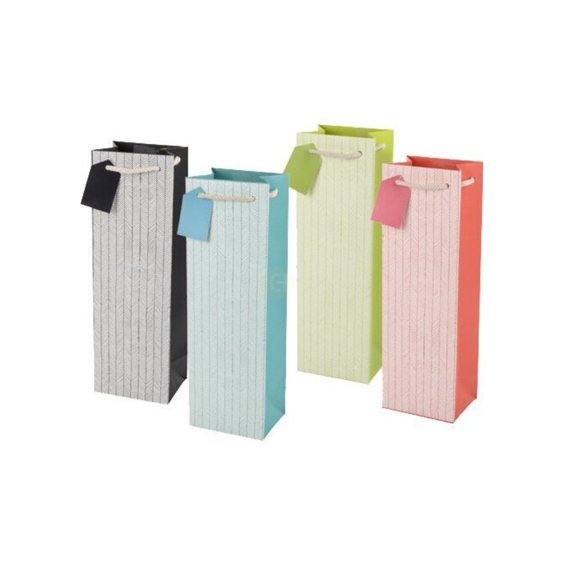 CAKEWALK Herringbone Bottle Gift Bag