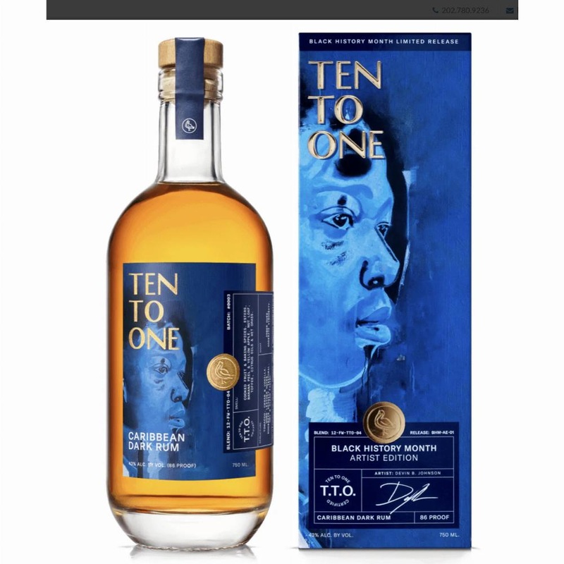 Ten to One Caribbean Dark Rum Black History Month Artist Edition 86 Proof 750m