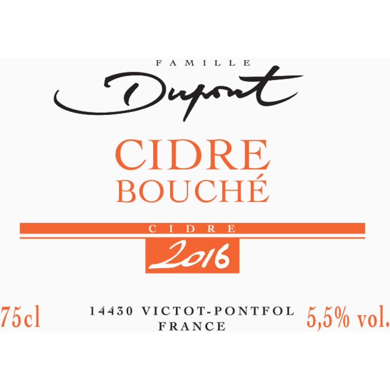 DUPONT CIDRE BOUCHE BRUT ORGANIC CIDER 750 mL (12)