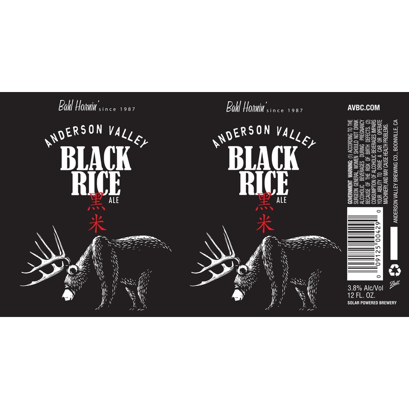 ANDERSON VALLEY BLACK RICE ALE 4/6PK CANS 12 oz (24)