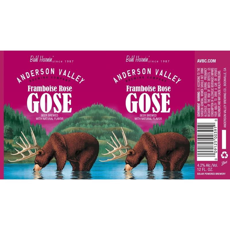 ANDERSON VALLEY FRAMBOISE ROSE GOSE CANS 4/6PK 12 oz (24)