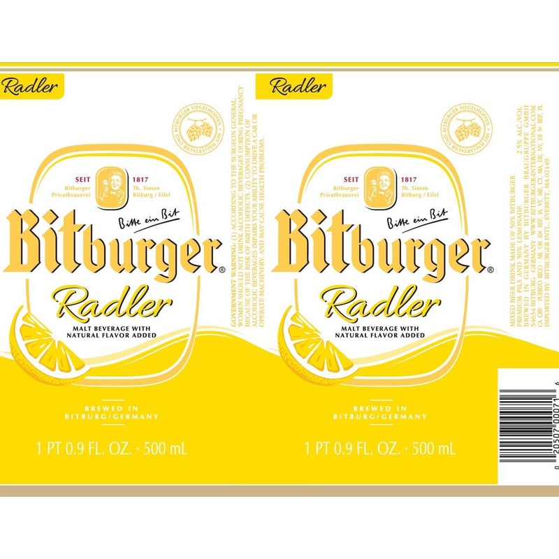 BITBURGER LEMON RADLER CANS 6/4PK 16.9 oz (24)