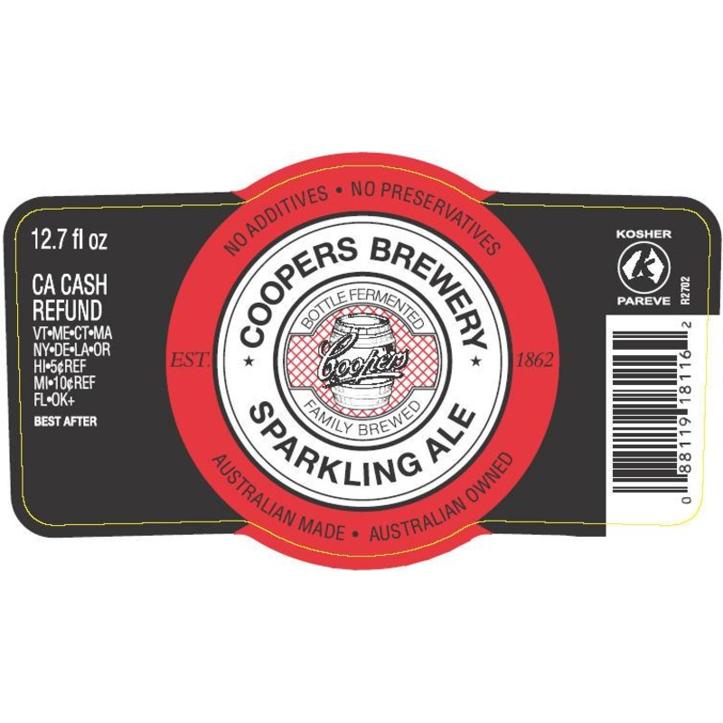 COOPERS SPARKLING ALE 4/6PK (red lbl) 375 mL (24)