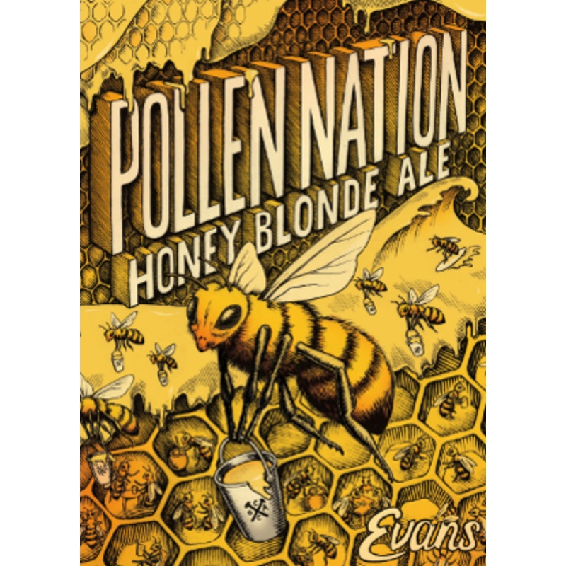 EVANS POLLEN NATION HONEY BLONDE 6/4PK CANS 16 oz (24)