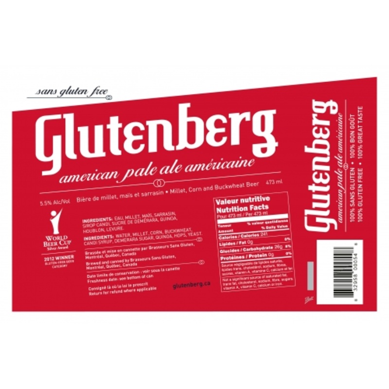 GLUTENBERG GLUTEN-FREE PALE ALE 6/4PK CANS 16 oz (24)