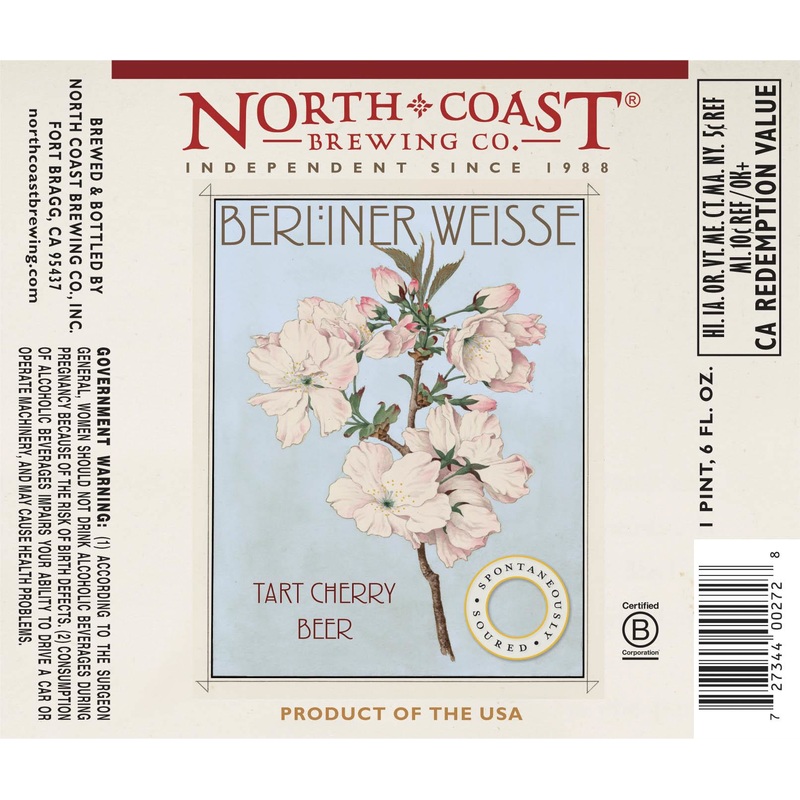 NORTH COAST TART CHERRY BERLINER WEISSE 6/4PK 12 oz (24)