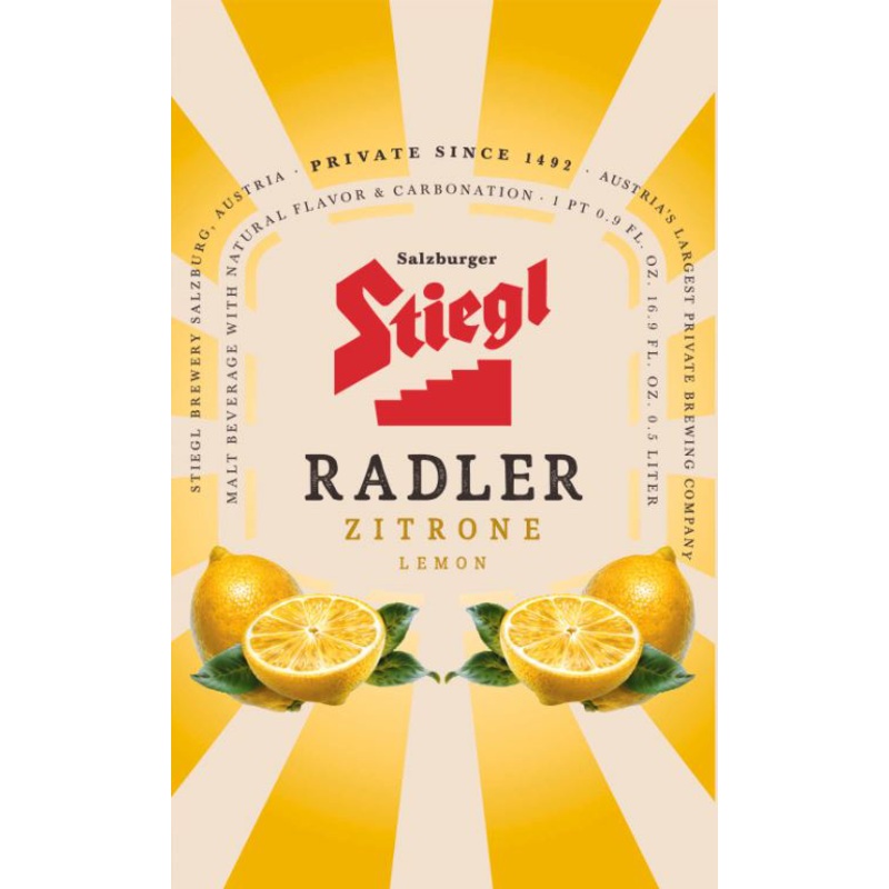 STIEGL LEMON RADLER CANS 6/4PK 16.9 oz (24 Pack)