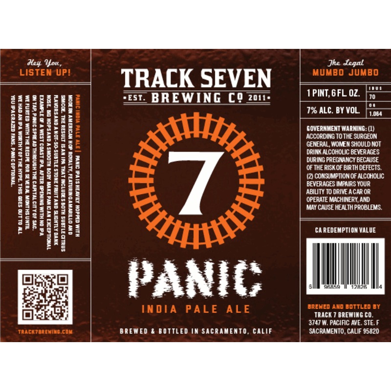 TRACK 7 PANIC IPA 4/6PK CANS 12 oz (24)