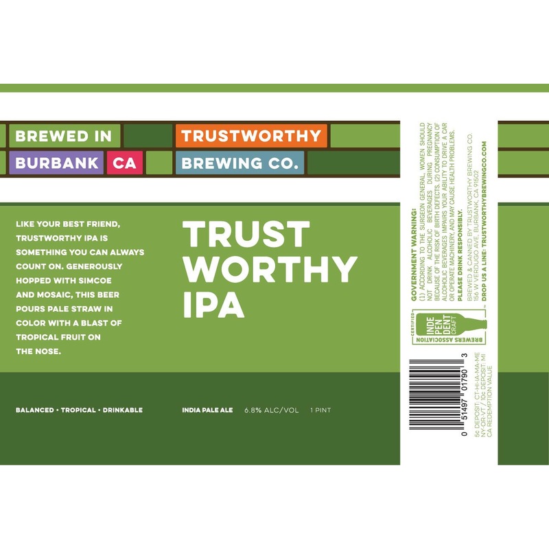 TRUSTWORTHY IPA 6/4PK CANS 16 oz (24)