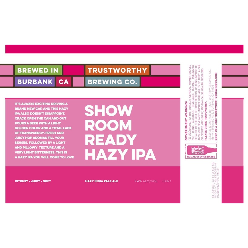 TRUSTWORTHY SHOWROOM READY HAZY IPA 6/4PK CANS 16 oz (24)