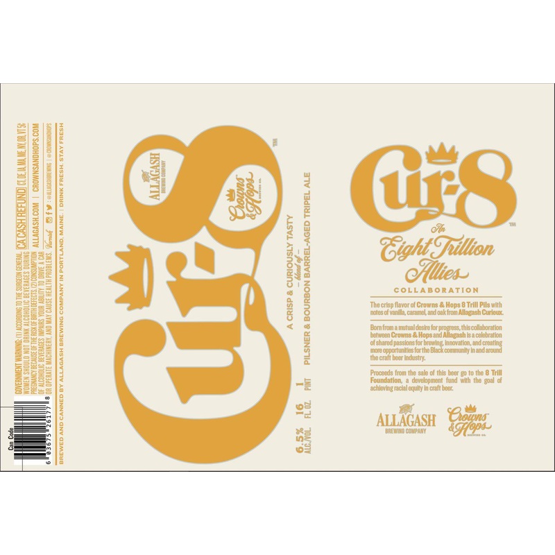 ALLAGASH & CROWNS & HOPS CUR-8 BLENDED PILSNER 6/4PK CANS 16 oz (24)