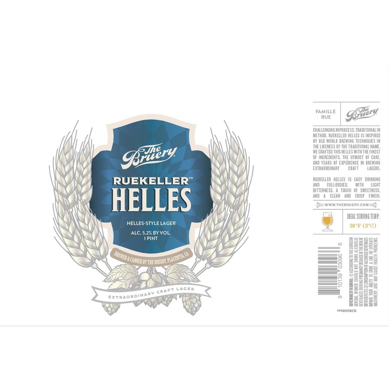 BRUERY RUEKELLER HELLES LAGER 6/4PK CANS 16 oz (24)