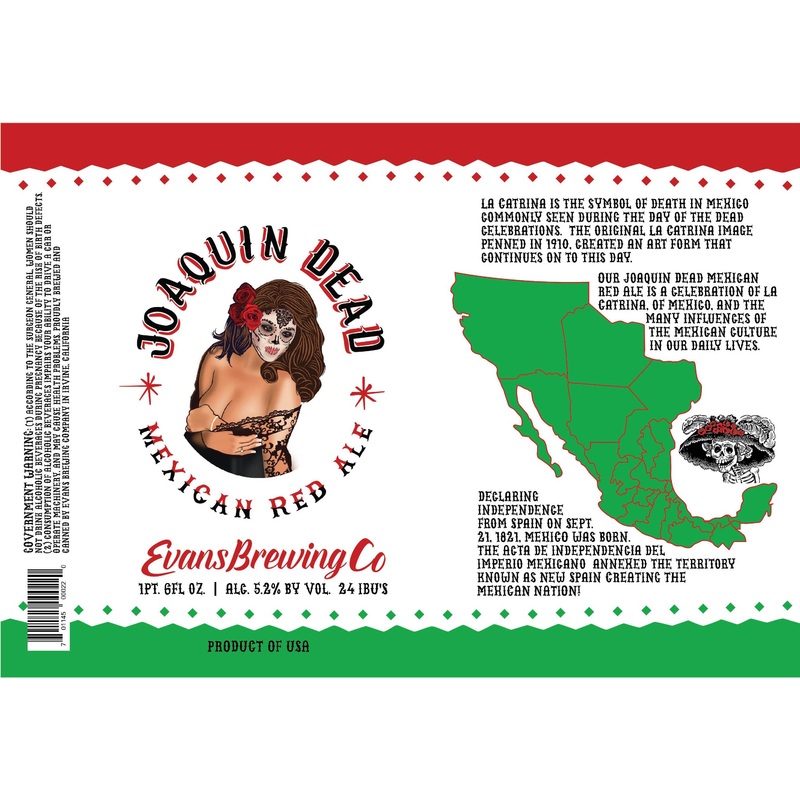 EVANS JOAQUIN DEAD MEXICAN RED ALE 6/4PK CANS 16 oz (24)