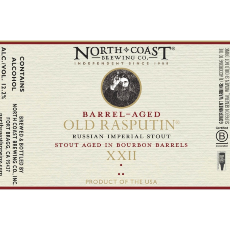 NORTH COAST OLD RASPUTIN BA BOURBON STOUT 6/4PK 12 oz (24)