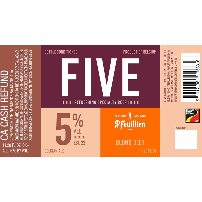 ST. FEUILLIEN FIVE BLONDE ALE 6/4PK 330 mL (24)