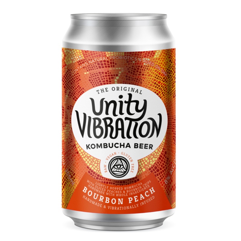 UNITY VIBRATION BOURBON PEACH HARD KOMBUCHA 6/4PK CANS 12 oz (24)