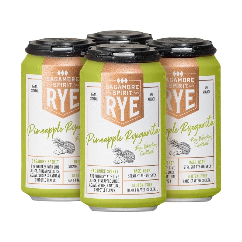 Sagamore Pineapple Ryegarita Rye Whiskey Cocktails 4-Pack Cans