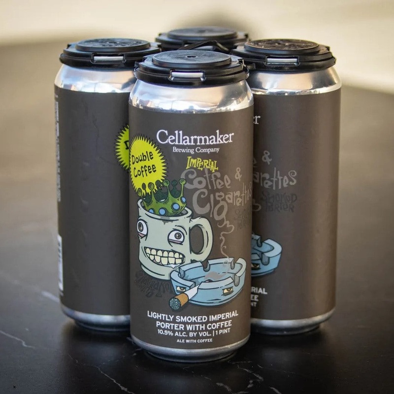 Coffee & Cigarettes Smoked Porter by Cellarmaker Brewing Company 16 oz