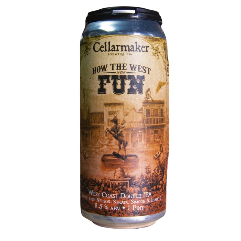 How the West was Fun West Coast Double IPA by Cellarmaker Brewing Company 16 oz