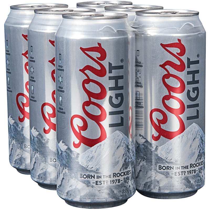 COORS LIGHT 6PK 16OZ CANS